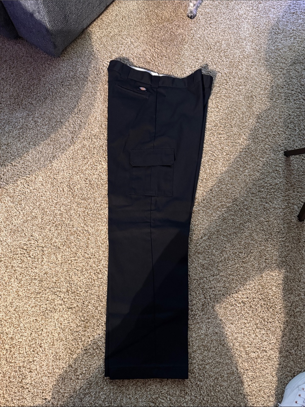 Dickies Men's Black Cargo Work Pants with Side Pocket